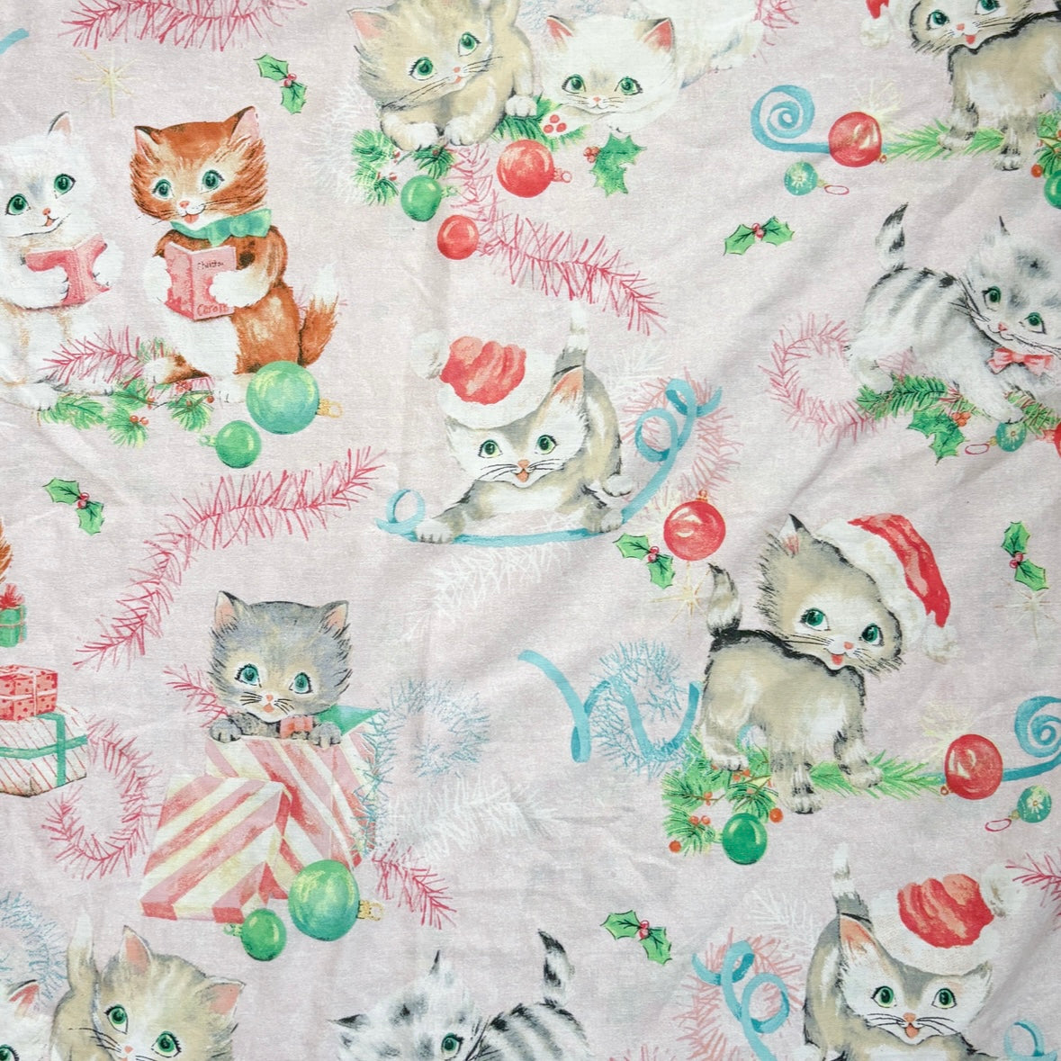 Christmas Kittens - Light Pink
