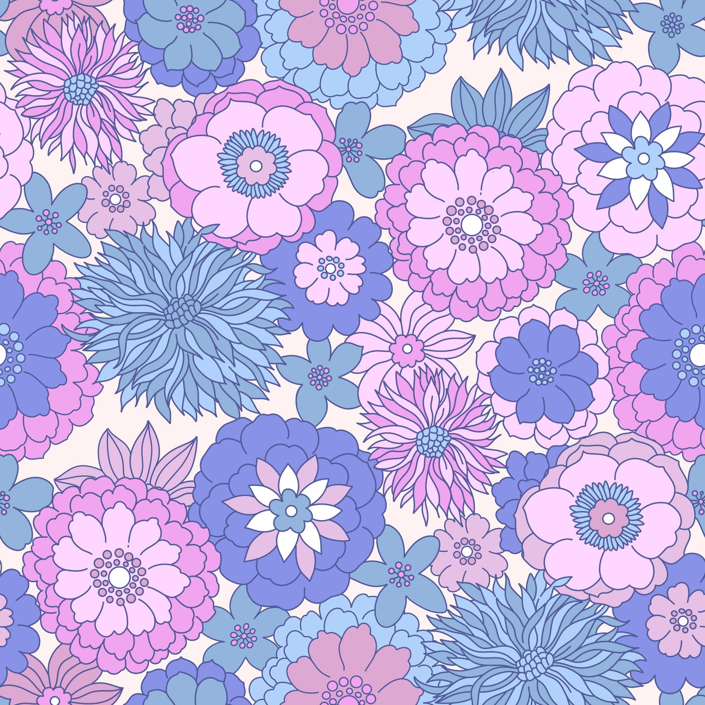 Retro Lavender Fields