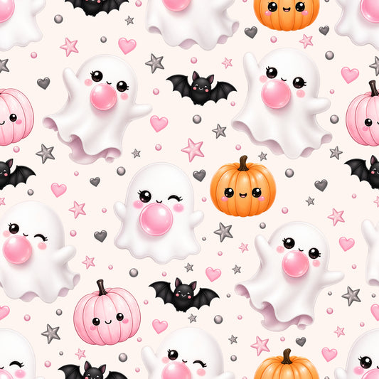 Pink pumpkin ghosts