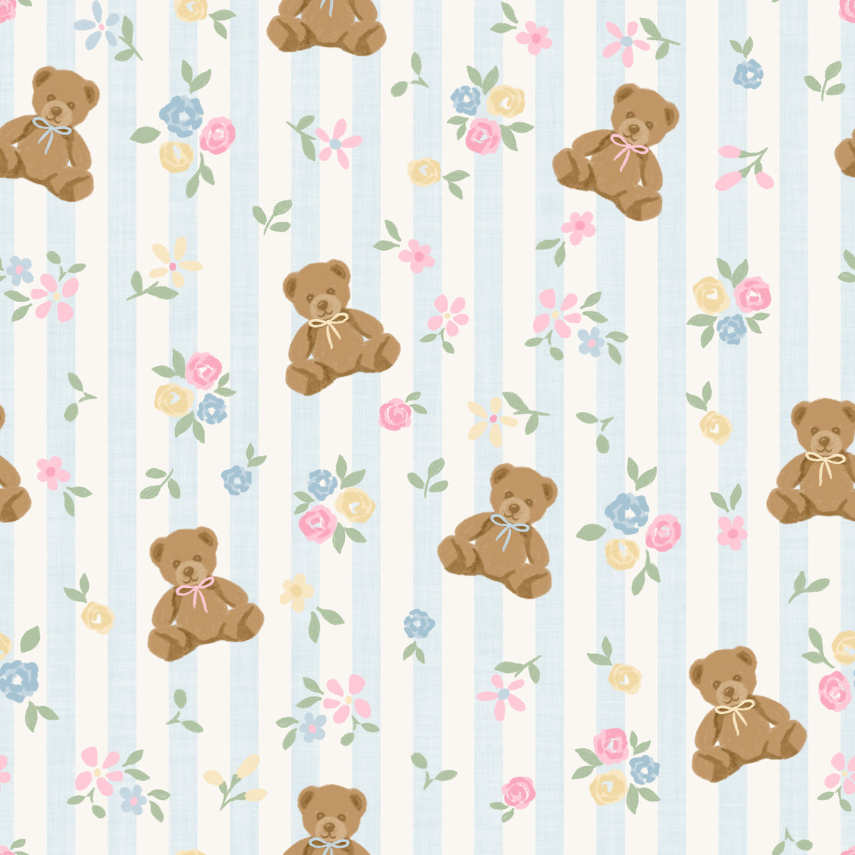 Bear stripes & florals